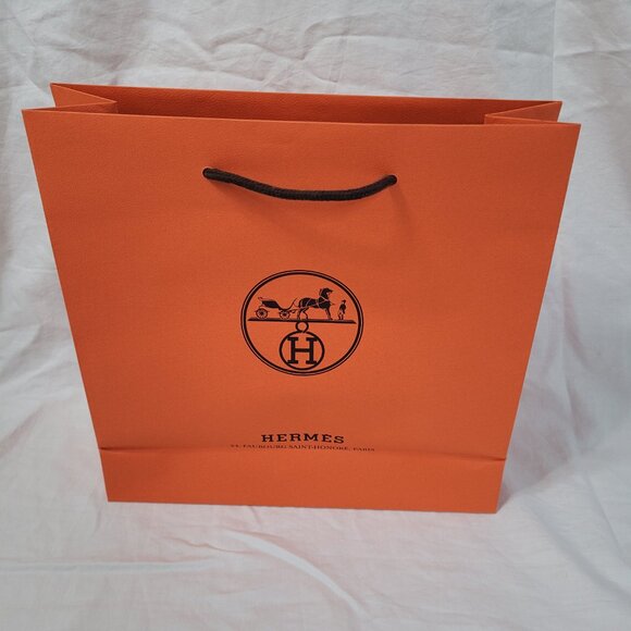 Hermes Gift Bag Logo Storage Decorative Crafting 11.5 x 11.5 x 4.75 in - Picture 5 of 14